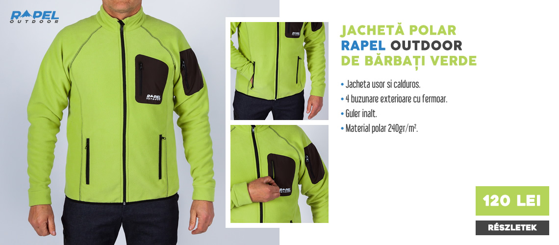 Jacheta polar Rapel Outdoor de barbati, verde