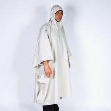 Pelerina de ploaie usoara, tip poncho cu capse, alb
