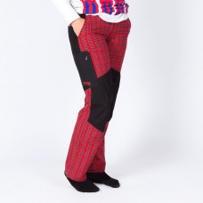 Pantalon de dama, roșu-negru