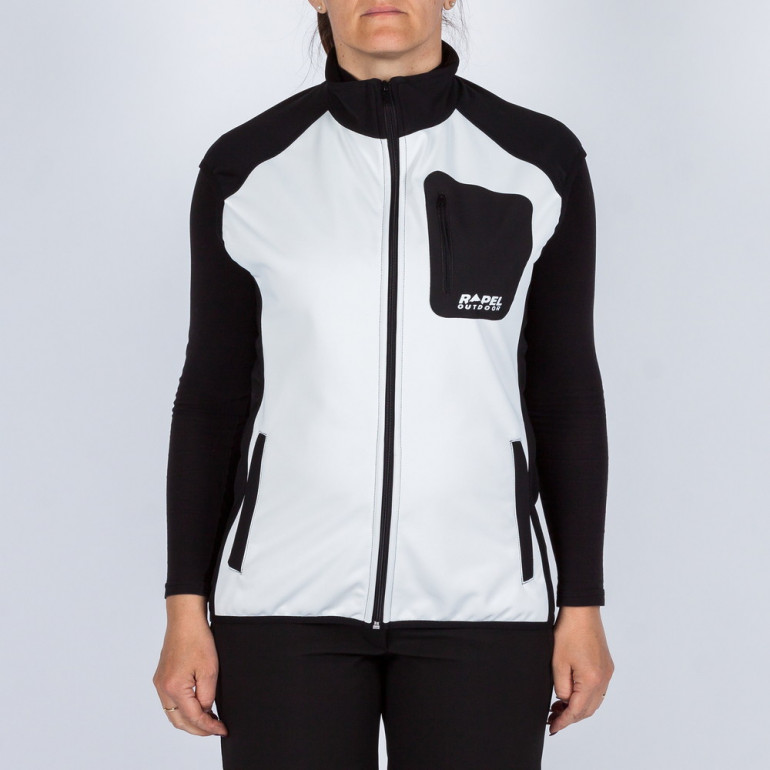 Vesta Softshell Rapel Outdoor de dama, alb-negru Vesta Softshell Rapel Outdoor de dama, alb-negru